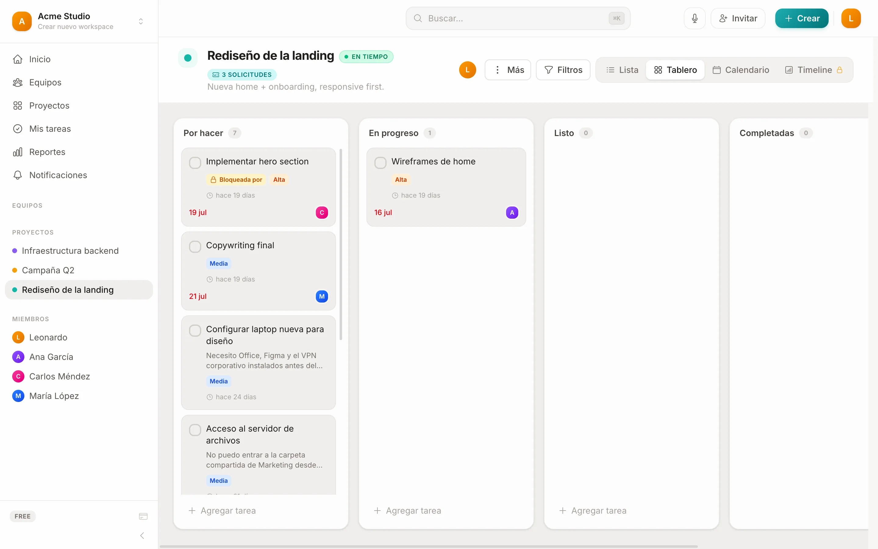 Tworks — Gestión de proyectos y tareas