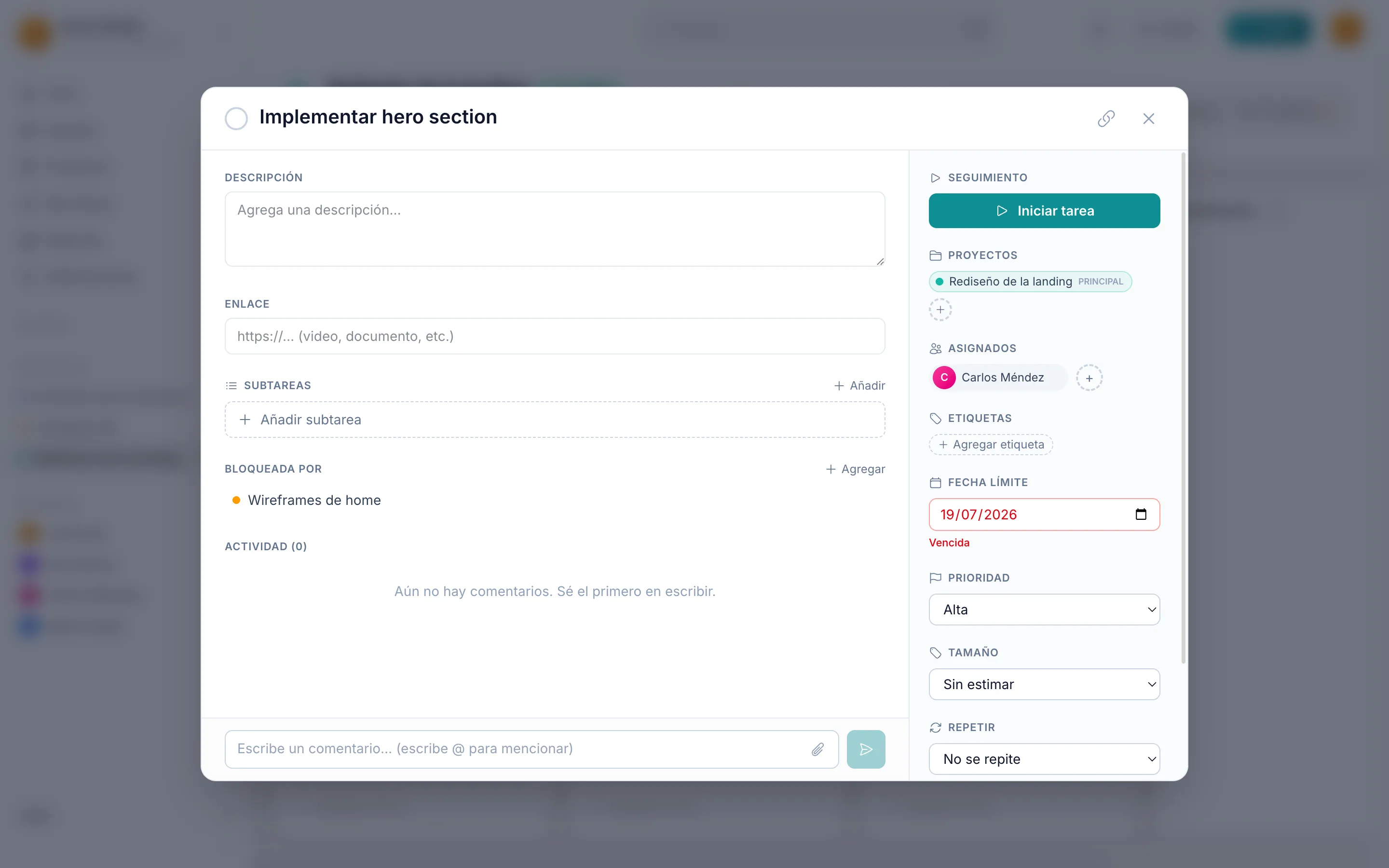 Tworks — Detalle de tarea